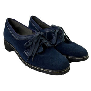 Aqua Skips Waterproof Blue Suede Oxford Lace ups shoes